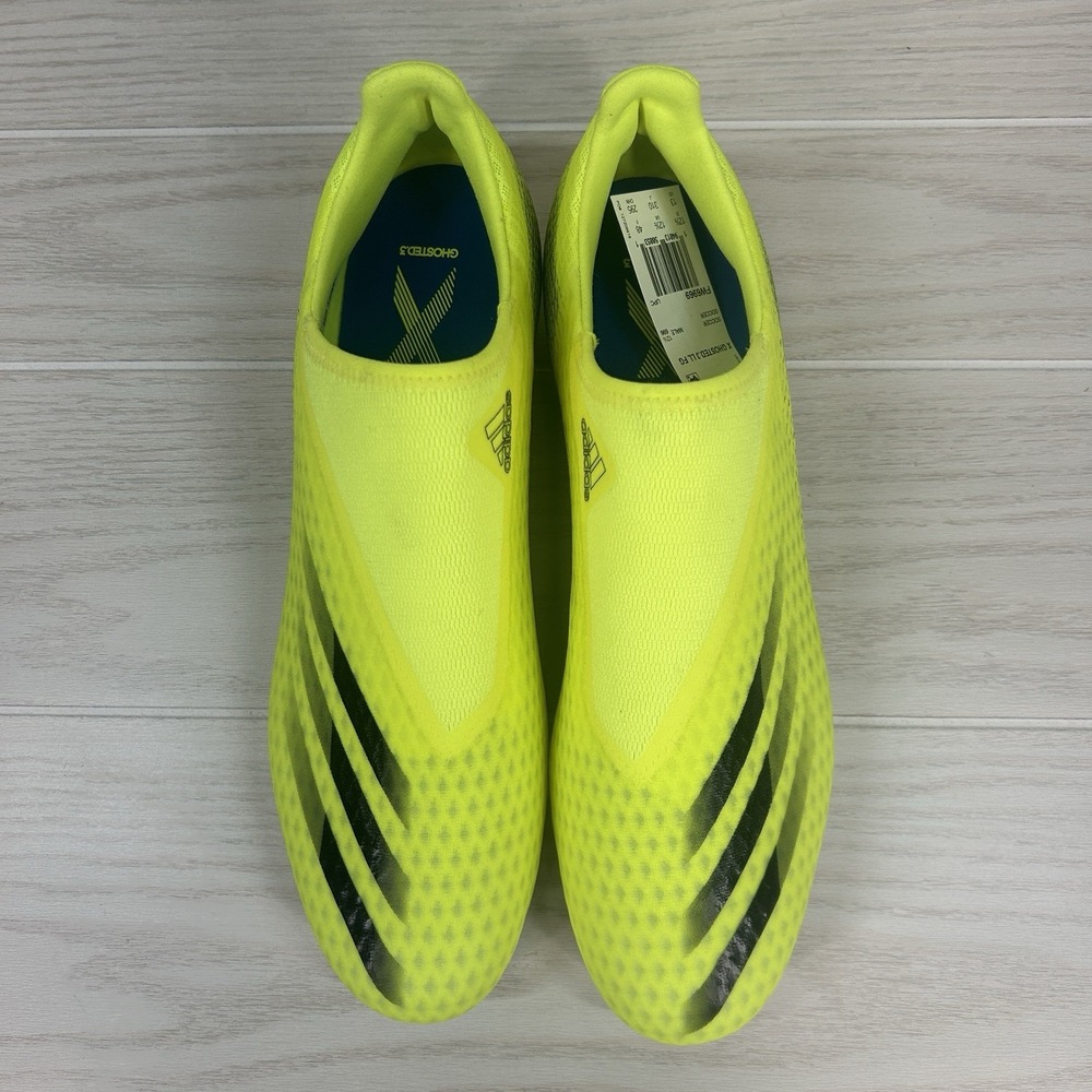 Adidas X Ghosted.3 Laceless FG Men's Size 13 Soccer Cleats Solar Yellow FW6969 - Picture 2 of 8